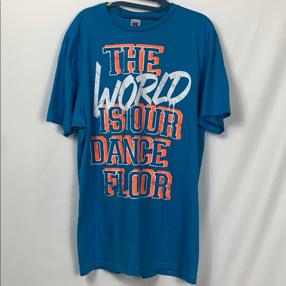 Zumba Wear teal blue short sleeved tee shirt OS